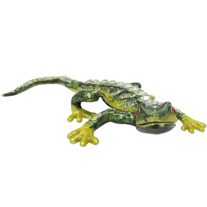 Lizard Jeweled Trinket Box Austrian Crystals