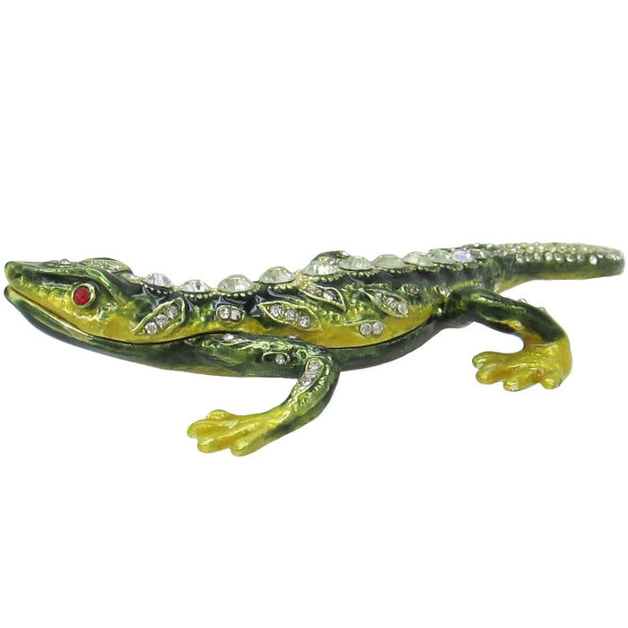 Lizard Jeweled Trinket Box Austrian Crystals