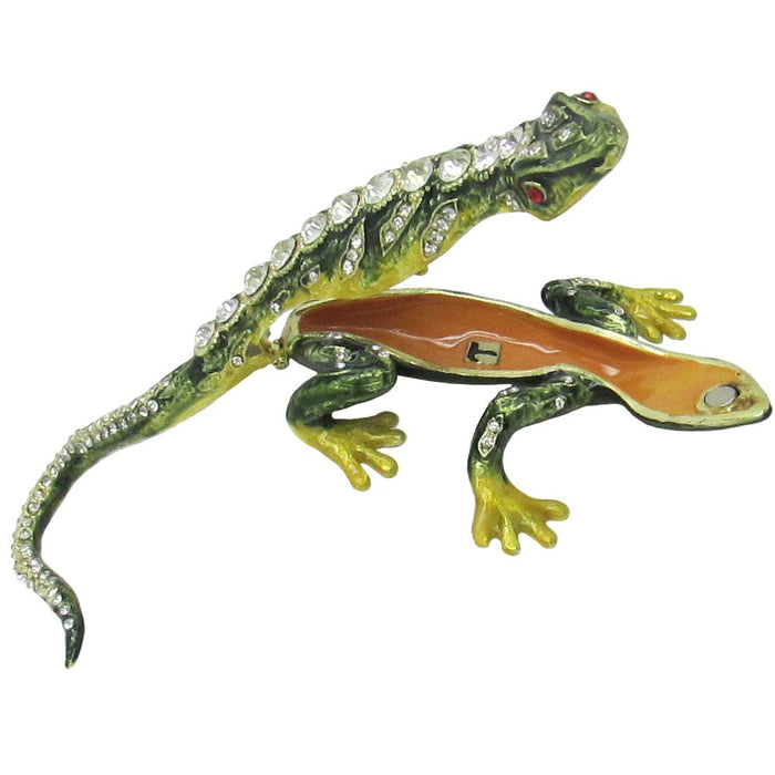 Lizard Jeweled Trinket Box Austrian Crystals