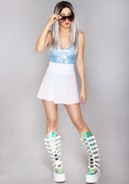 J Valentine Lolita Mesh Skater Skirt in white — model view