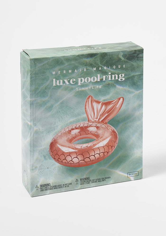 SunnyLife Luxe Rose Gold Mermaid Pool Ring in rose gold — detail view 2