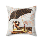 Luxury Monogram Makeup & Umbrella Faux Suede Pillow