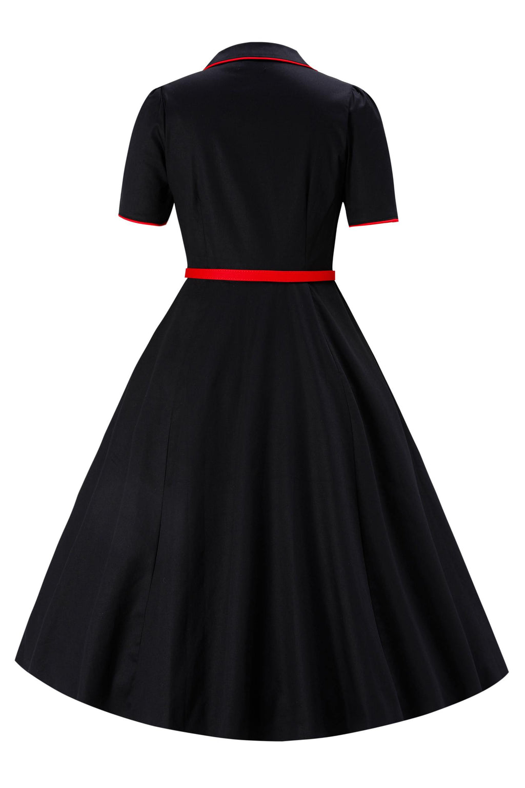 Mabel Rockabilly Shirt Dress With Rose Embroidery