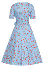 Matilda Light Blue Poppy Wrap Dress