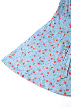 Matilda Light Blue Poppy Wrap Dress