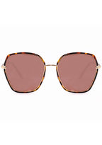 TopFoxx Maya Sunglasses in tortoise shell with gold bridge and brown oversized lenses on festival sunglasses — front view