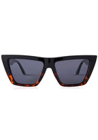 Dime Optics Melrose Polarized Sunglasses in black tortoise grey with cat-eye frame on rave festival sunglasses — front view