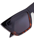 Dime Optics Melrose Polarized Sunglasses in black tortoise grey — flat front view
