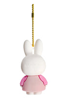 Miffy Rubber Mascot Keychain in pink white with Miffy rubber figure on ball chain kawaii keychain — back view