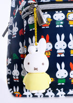 Miffy Rubber Mascot Keychain in yellow white with Miffy rubber figure on ball chain kawaii keychain — model view