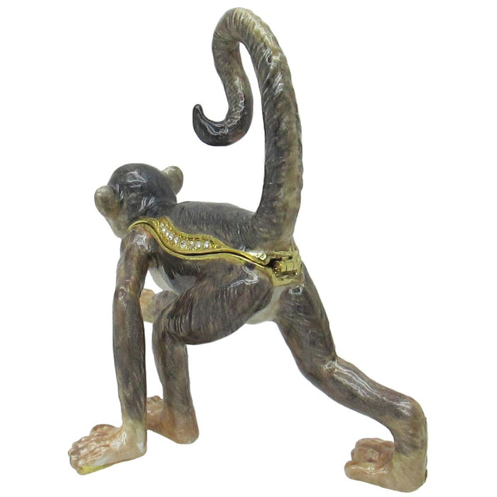 Monkey Jeweled Trinket Box Austrian Crystals,