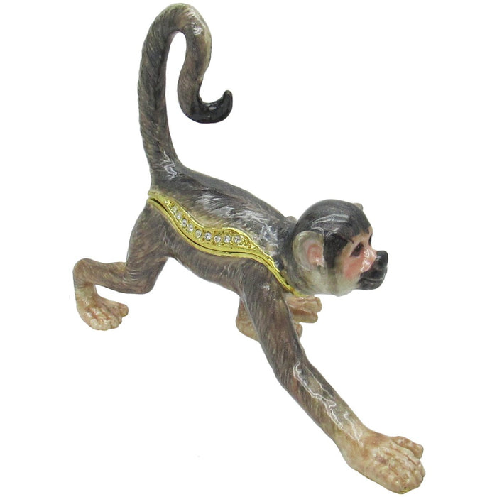Monkey Jeweled Trinket Box Austrian Crystals,