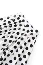 Maisie Polka Dot Full Circle Midi Skirt in White/Black