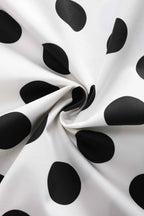 Maisie Polka Dot Full Circle Midi Skirt in White/Black
