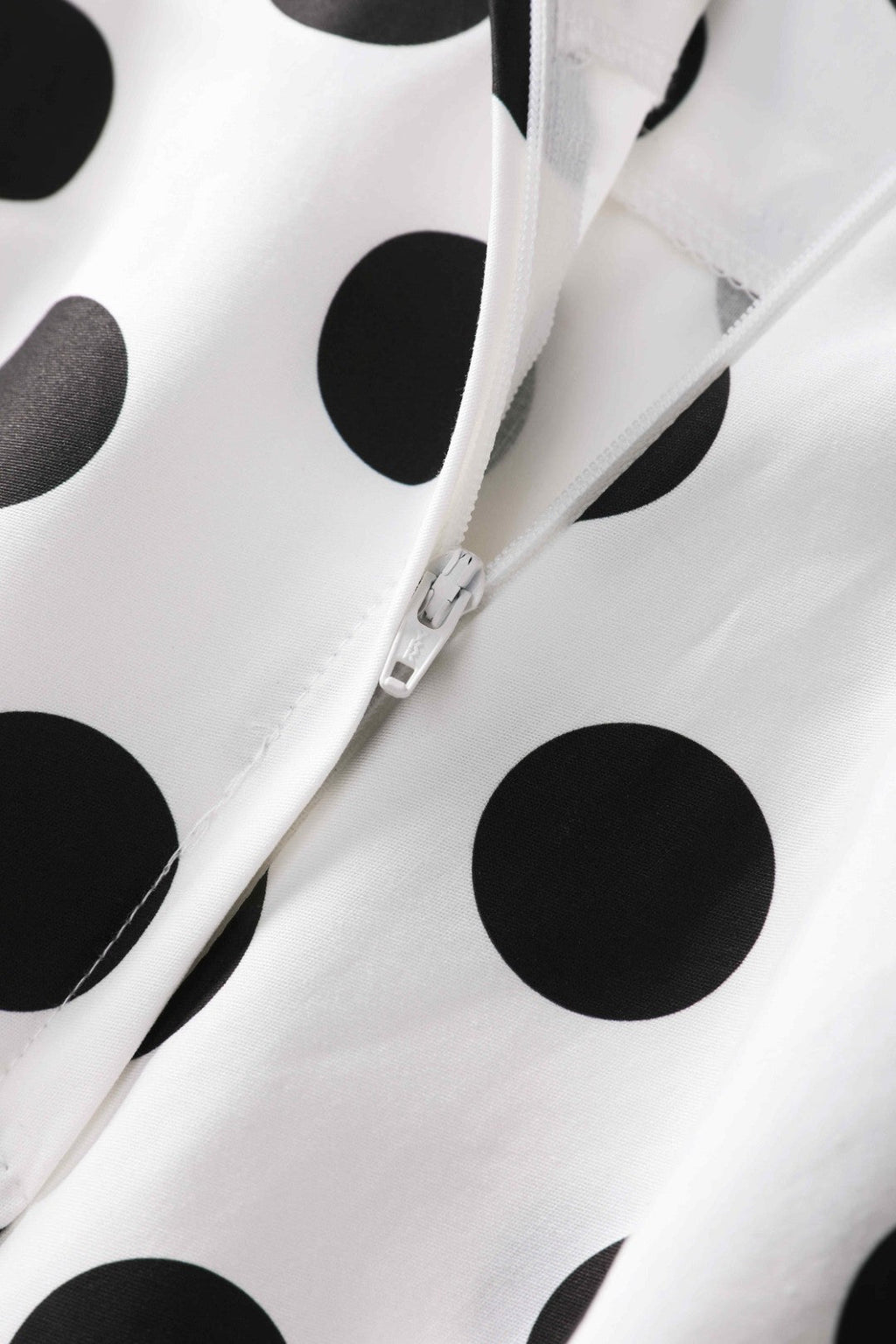 Maisie Polka Dot Full Circle Midi Skirt in White/Black
