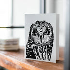 PinkPolish Design Note Cards "Moon Owl" Handmade Notecard