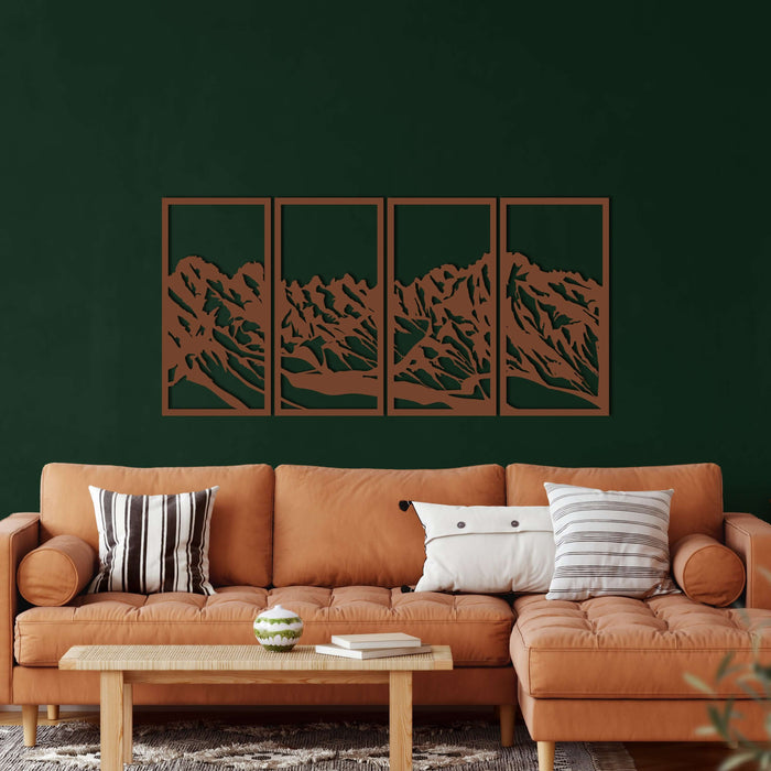 Mountain Range Metal Wall Art - Decor available at Dekadron for $139.90