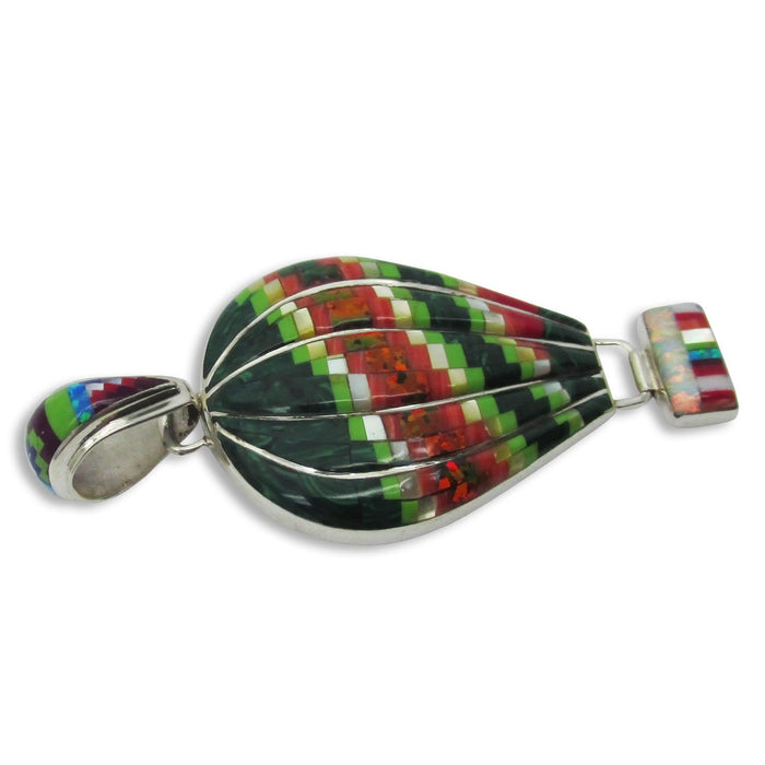 Native American Navajo Multi Stone Inlay Pendant,