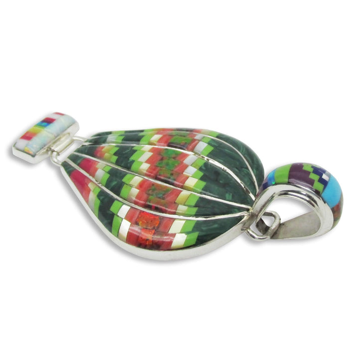 Native American Navajo Multi Stone Inlay Pendant,