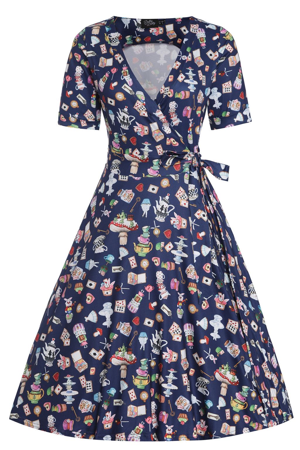 Matilda Navy Blue Wonderland Wrap Dress