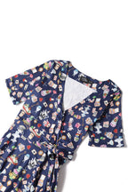 Matilda Navy Blue Wonderland Wrap Dress