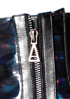 LASR Nightshade Hi Hologram Black Platform Boots — detail view