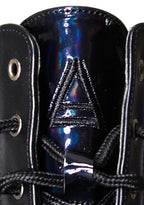 LASR Nightshade Hi Hologram Black Platform Boots — product view