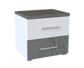 Nightstand Henry 2 Drawers Grey/White (Limited 3 Months Warranty)