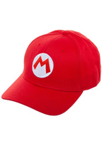 Bioworld Nintendo Super Mario Baseball Hat in red — flat front view