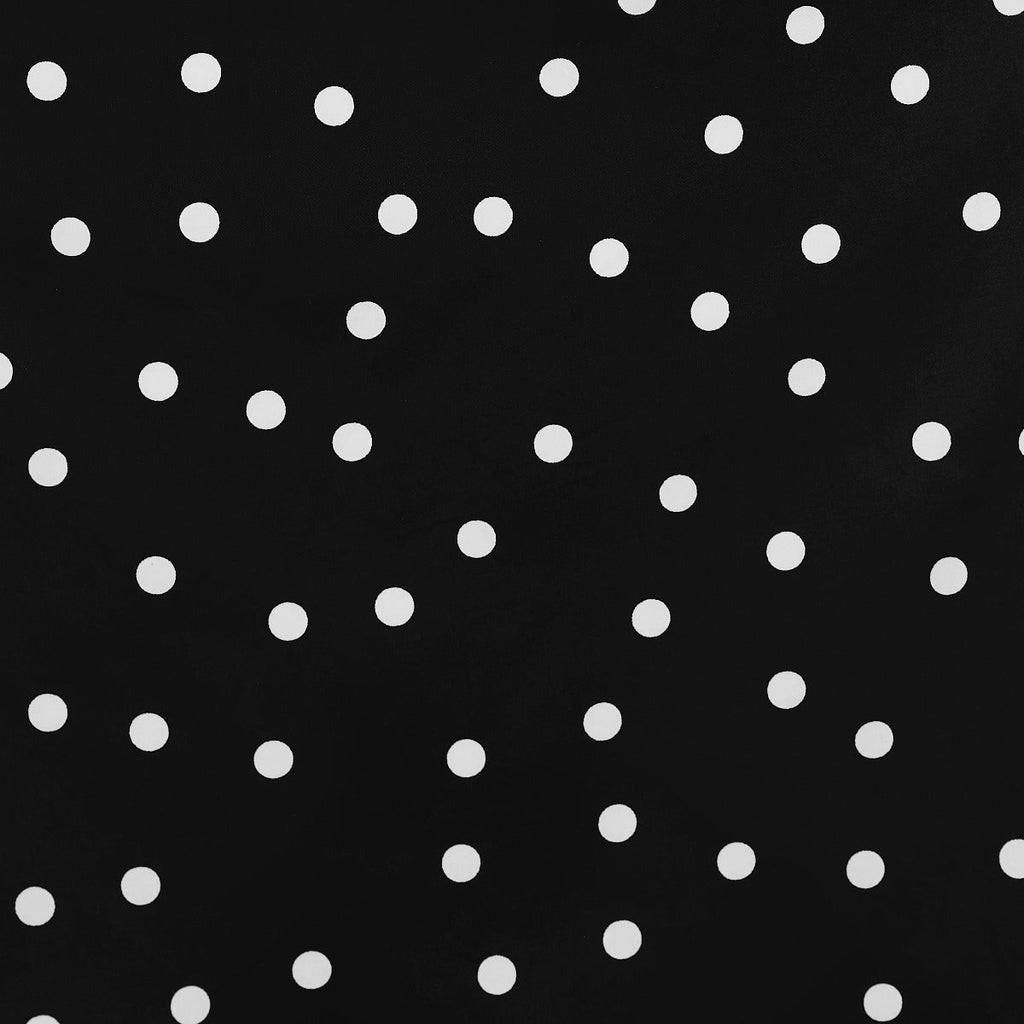 Lily Off Shoulder 50s Polka Dot Evening Dress in Black-White