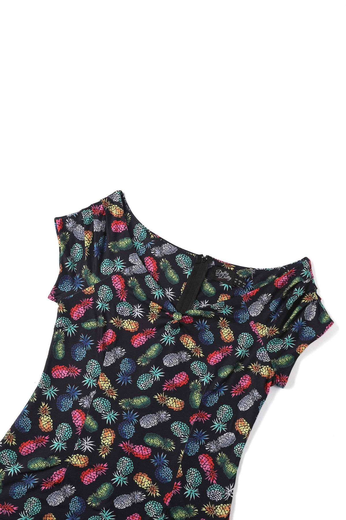 Lilian Off Shoulder Black Pineapple Top
