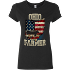 Ohio State Farmer Limited Edition Print T-Shirt & Apparel Ladies Fitted T Black