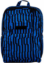 Ju-Ju-Be Onyx Electric Black Mini Be Backpack in blue black with cobalt and electric stripe on Teflon fabric festival backpack — front view