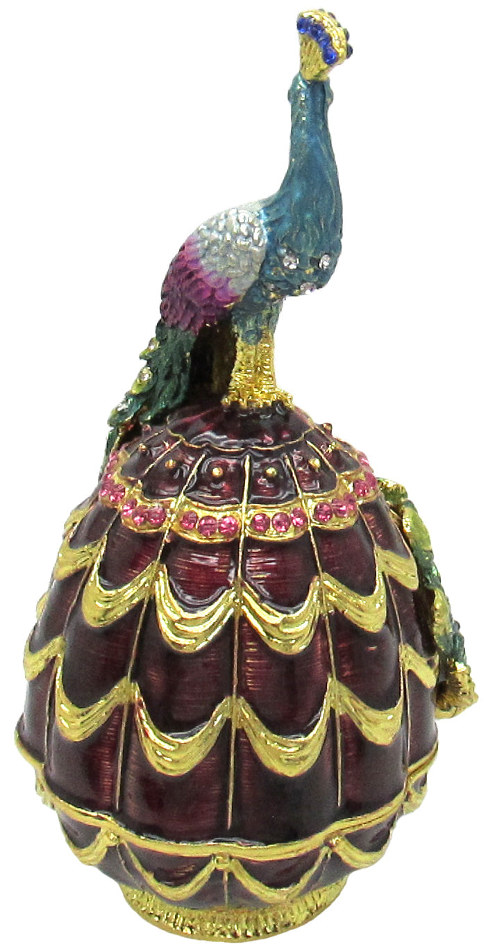 Peacock Jeweled Trinket Box Austrian Crystals