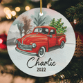 Personalized Christmas Ornament: Red Truck