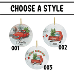 Personalized Christmas Ornament: Red Truck