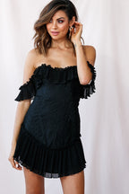 Dreamy Off-Shoulder Mini Dress Black