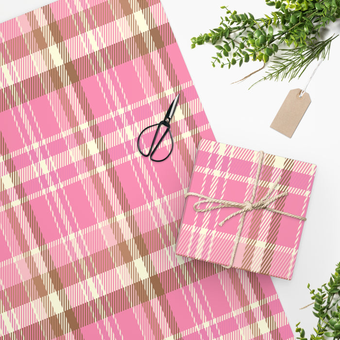 Pink Plaid Wrapping Paper - Beguiling Phenix Boutique