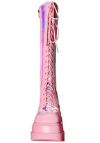 LASR Pink Poison Hi Pink Platform Boots — product view