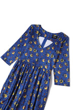 Billie Blue Pinup Witch Long Sleeved Dress