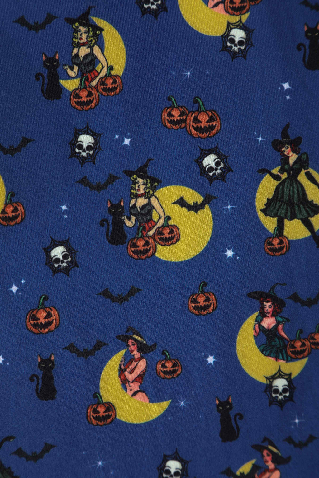 Billie Blue Pinup Witch Long Sleeved Dress
