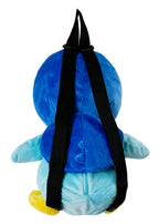 Pokemon Piplup Plush Backpack in blue with 3D shaped Piplup plush and adjustable straps — lifestyle view
