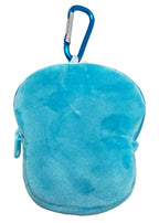 Pokemon Quaxly Plush Coin Pouch in blue with full front embroidered Quaxly design and wristlet strap — back view