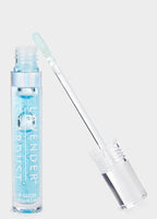 Lavender Stardust Pool Sparkle Cosmic Lip Gloss in light blue — model view
