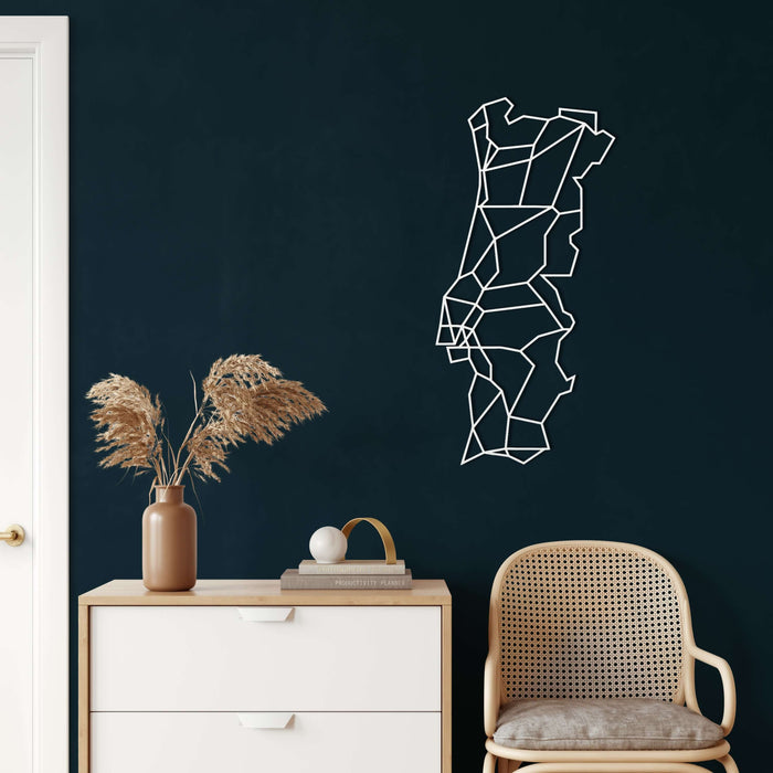Portugal Map Metal Wall Art - Decor available at Dekadron for $54.90