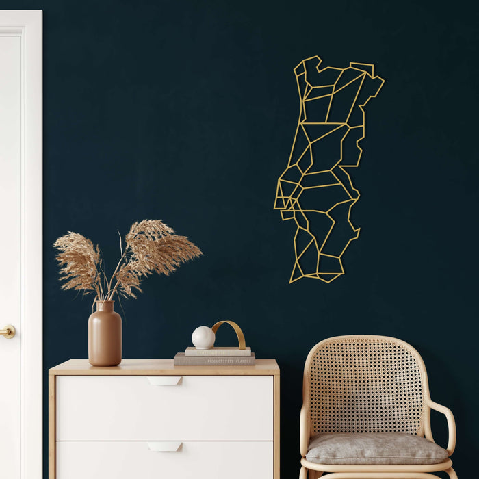 Portugal Map Metal Wall Art - Decor available at Dekadron for $54.90