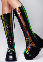 LASR Radioactive Hi Black Platform Boots — product view