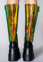 LASR Radioactive Hi Black Platform Boots — product view