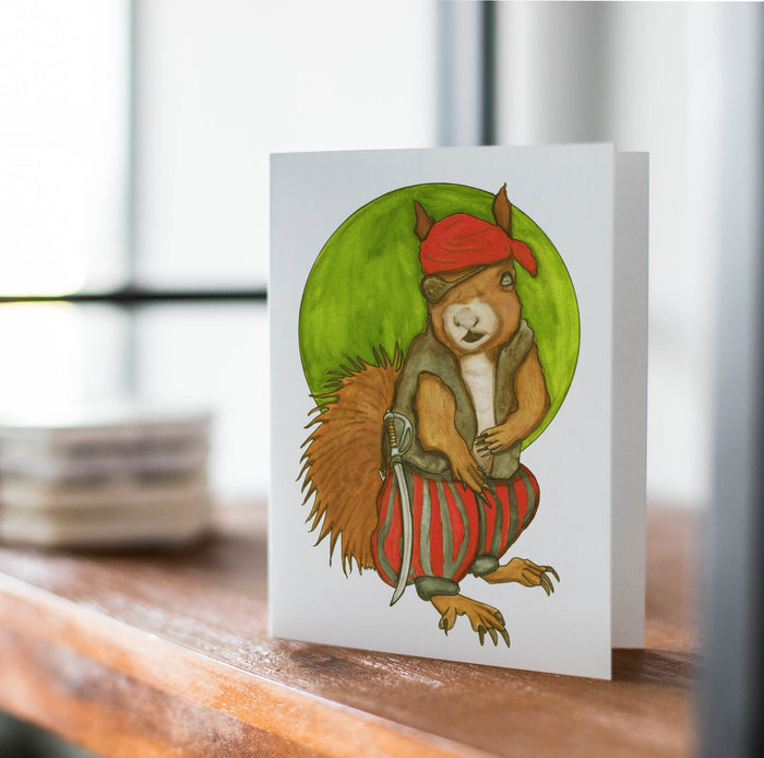 PinkPolish Design Note Cards "Rapscallion" Handmade Notecard