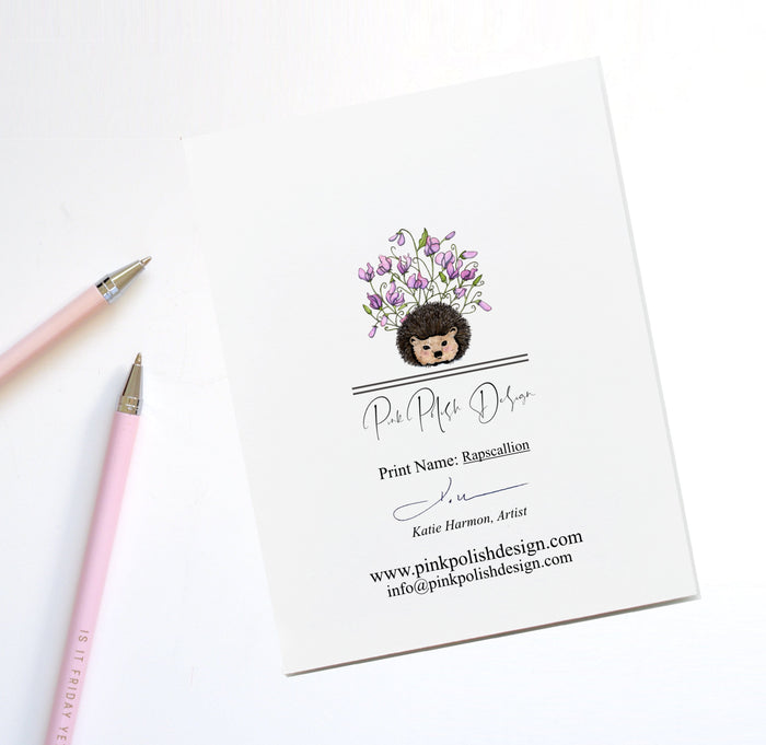 PinkPolish Design Note Cards "Rapscallion" Handmade Notecard